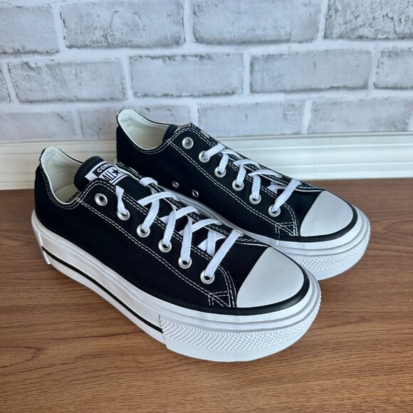 ❤️Chuck Taylor All Star Lift Double Stack Platform 10 Womens Shoes Black A15490C - Picture 3 of 7